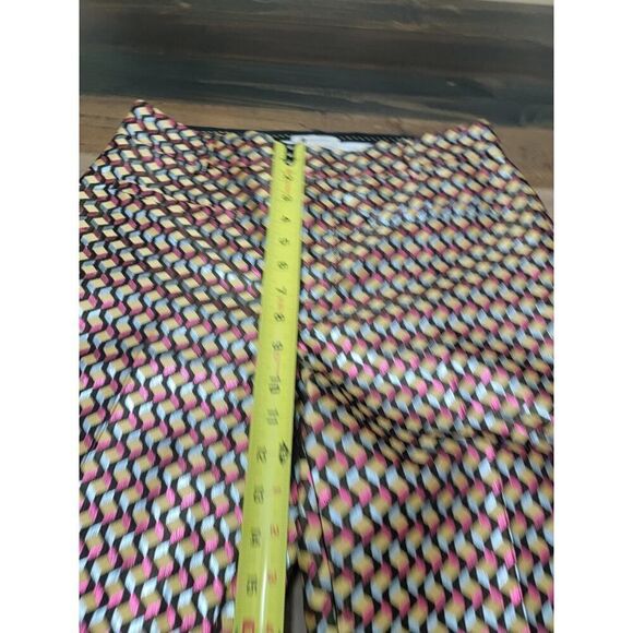 Anthropologie The Essential Slim Pants Metallic Geometric Print Colorful Size 6 - Picture 5 of 10
